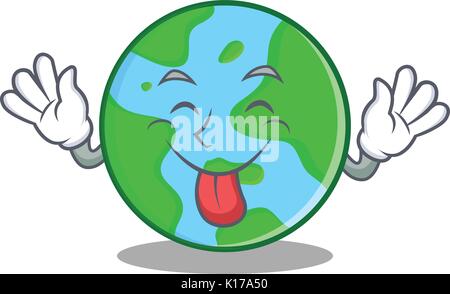 Waiting world globe character cartoon Stock Vector