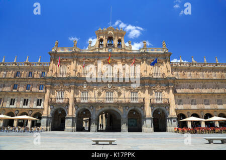Historic Plaza Mayor in Salamanca on a sunny day, Castilla y Leon, Spain Stock Photo