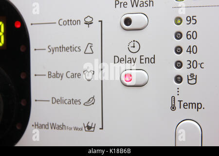 Control panel of wash machine. Stock Photo
