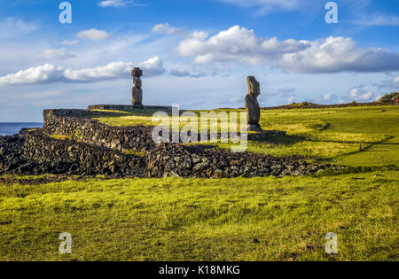 Moais statues, vai ure, easter island, Chile Stock Photo