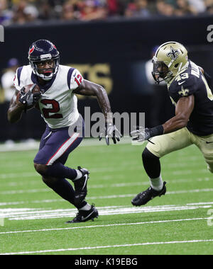 Landover, USA. 10th Oct, 2021. New Orleans Saints defenders PJ Williams  (#26) and Marcus Williams (#43) celebrate a defended pass during a football  game between New Orleans Saints and Washington Football Team