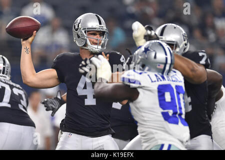 August 26, 2017: Oakland Raiders running back Marshawn Lynch (24) prior to  an NFL pre-season game between the Oakland Raiders and the Dallas Cowboys  at AT&T Stadium in Arlington, Texas. Shane Roper/CSM