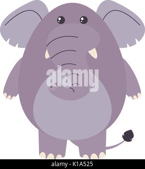 Fat elephant on white background illustration Stock Vector