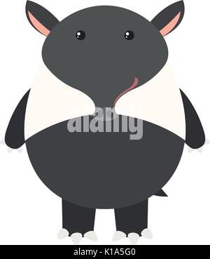 Tapir on white background illustration Stock Vector