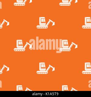 Mini excavator pattern seamless Stock Vector