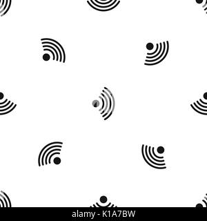 Wireless network symbol pattern seamless black Stock Vector