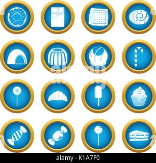 Sweets and candies icons set blue Stock Vector Image & Art - Alamy