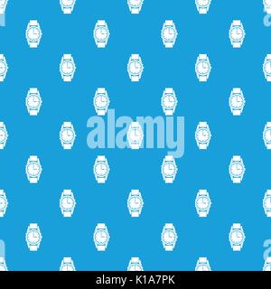 Swiss watch pattern seamless blue Stock Vector