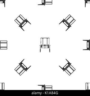 Dressing console, pier-glass pattern seamless black Stock Vector