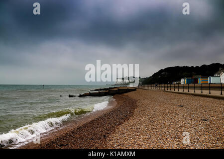 Brooding Sky over Kingsdown Beach Stock Photo