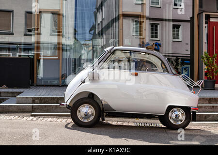 Reutlingen, Germany - August 20, 2017: BMW Isetta oldtimer car at the Reutlinger Oldtimertag event on August 20, 2017 in Reutlingen, Germany. Stock Photo