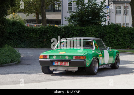 Reutlingen, Germany - August 20, 2017: Porsche 914 oldtimer car at the Reutlinger Oldtimertag event on August 20, 2017 in Reutlingen, Germany. Stock Photo