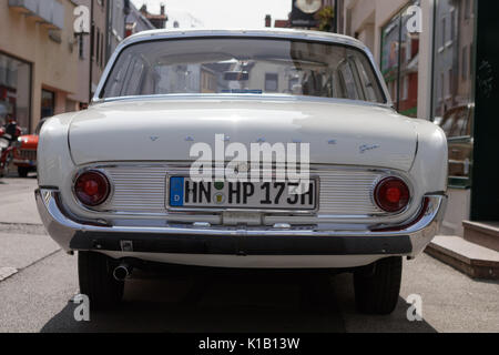 Reutlingen, Germany - August 20, 2017: 1962 Ford Taunus 17M P3 oldtimer car at the Reutlinger Oldtimertag event in Reutlingen, Germany. Stock Photo