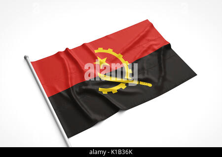 3d rendering of a textured national Angola flag Stock Photo - Alamy