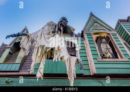 Haunted House  at Playland Amusement Park, Vancouver, British Columbia, Canada. Stock Photo