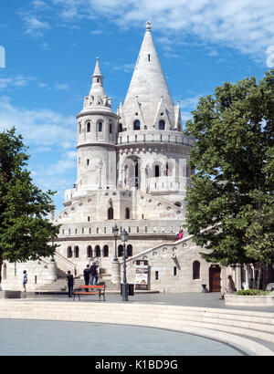 Budapest, Hungary - June 12, 2017 : tourists at Fishermen Bastion, a famous landmark on the Buda Castle hill Stock Photo