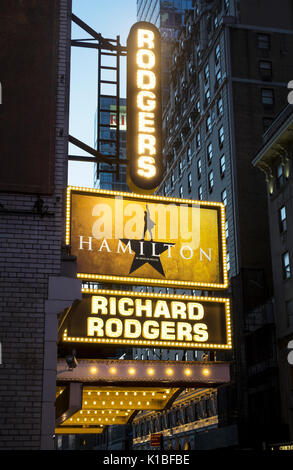 Hamilton the Musical at the Richard Rodgers Theatre in New York City Stock Photo