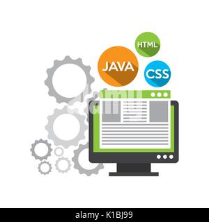 programming language design  Stock Vector