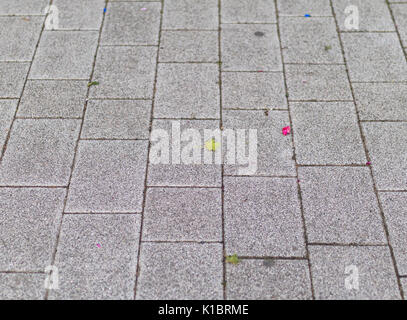 Bland, block paved pavemnt, urban setting background Stock Photo