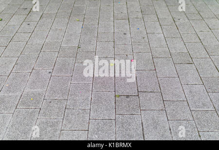 Bland, block paved pavemnt, urban setting background Stock Photo