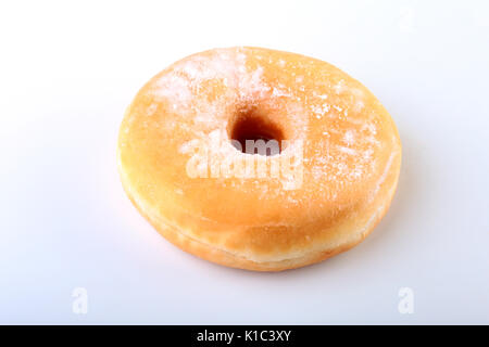 Homemade Doughnuts with Jelly filled and powdered sugar isolated on white background. Selective focus Stock Photo
