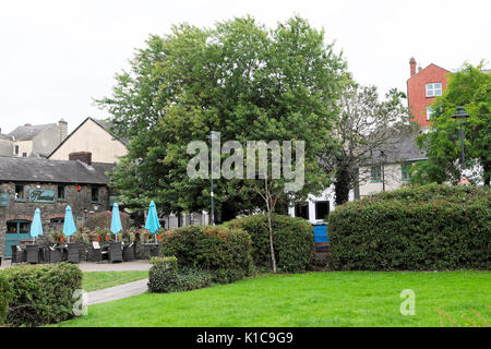 Controversial green space park marked for redevelopment paving over at Jacksons Lane in Carmarthen, Carmarthenshire, Wales UK    KATHY DEWITT Stock Photo