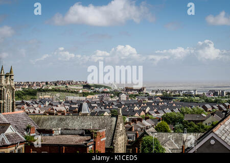 Looking across Barry in the Vale of Glamorgan towards Barry Island. Stock Photo