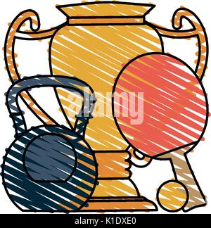 Table tennis award golden trophy, vector isolated illustration Stock ...
