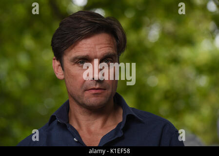 Edinburgh, Scotland, UK. 27th Aug, 2017. The Edinburgh International Book Festival Sunday 27th August. Swindon novelist Richard Beard presents his show Lest We Forget speaking about family stories. Credit: Stuart Cobley/Alamy Live News Stock Photo