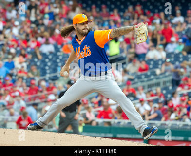 Washington, Us. 26th Aug, 2017. New York Mets custom nickname jersey, with  the bat, hat and sox, displayed in the dugout prior to the game against the  Washington Nationals at Nationals Park