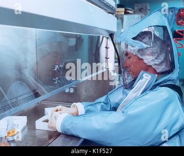 A CDC scientist conducts laboratory research in the Biosafety Level 4 ...