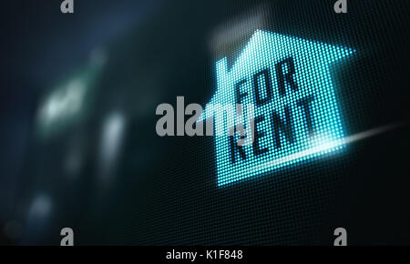 LED Display - For Rent Signage Stock Photo - Alamy
