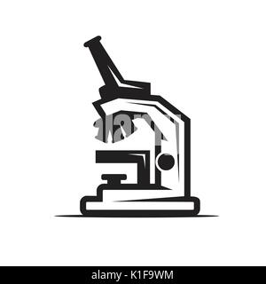 elegant microscope symbol, icon design, isolated on white background. Stock Vector