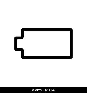 Empty Battery icon, iconic symbol, on transparency grid.  Vector Iconic Design. Stock Vector