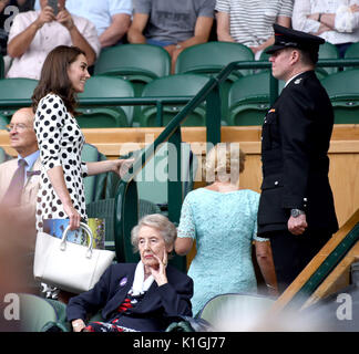 Photo Must Be Credited ©Alpha Press 079965 03/07/2017 Kate Duchess of Cambridge Katherine Catherine Middleton during Day One Of The Wimbledon Tennis Championships 2017 London Stock Photo