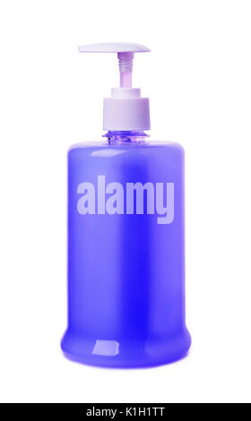 Blue liquid soap isolated on a white background Stock Photo