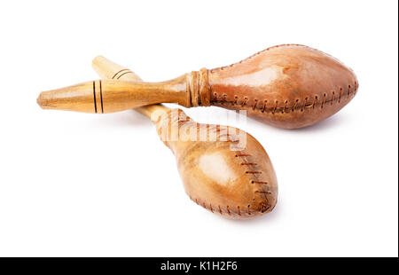 Pair of maracas isolated on white background Stock Photo