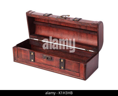 Old chest isolated on a white background Stock Photo