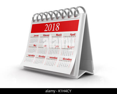 Calendar year 2018 image. Image with clipping path Stock Photo