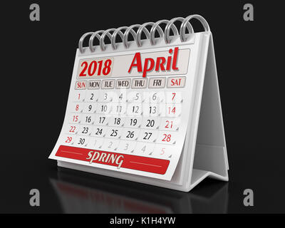 Calendar year 2018 image. Image with clipping path Stock Photo