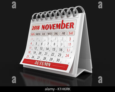 Calendar year 2018 image. Image with clipping path Stock Photo