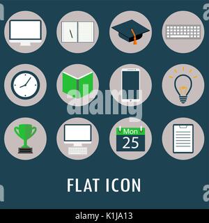 Universal Flat Icons for Web and Mobile Applications Set, vector Stock Vector
