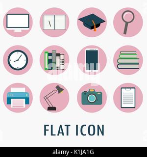 Universal Flat Icons for Web and Mobile Applications Set, vector Stock Vector