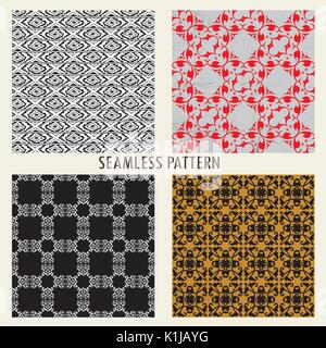 A set of four abstract vector seamless patterns Stock Vector