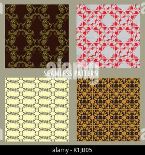 A set of four vector seamless patterns . Stock Vector