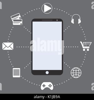 Mobile App,human hand smart phone illustration Stock Vector Image & Art ...