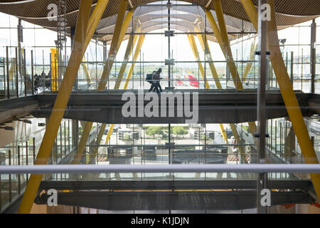 MADRID, SPAIN - JUNE 04, 2017:  View of the Adolfo Suarez Madrid Barajas Airport (MAD), the largest and busiest airport in Spain and the primary hub f Stock Photo