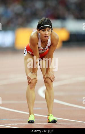 Anna KIELBASINSKA (Poland) competing in the Women's 200m Heat 1 at the 2017, IAAF World Championships, Queen Elizabeth Olympic Park, Stratford, London, UK. Stock Photo