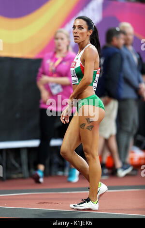 Ivet LALOVA-COLLIO (Bulgaria) competing in the Women's 200m Heat 3 at the 2017, IAAF World Championships, Queen Elizabeth Olympic Park, Stratford, London, UK. Stock Photo