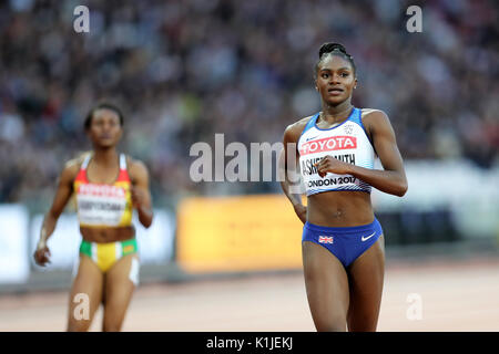 Dina ASHER-SMITH (Great Britain) competing in the Women's 200m Heat 5 at the 2017, IAAF World Championships, Queen Elizabeth Olympic Park, Stratford, London, UK. Stock Photo